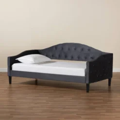 Benjamin Velvet Fabric Upholstered And Wood Daybed - Baxton Studio -Baxton Studio Shop GUEST 8de3150a a5b3 4b51 aa11 8c6aa5365b01