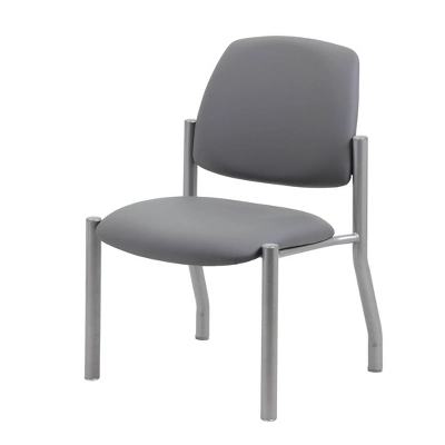 Armless Guest Chair Gray - Boss Office Products 1 Armless Guest Chair Gray - Boss Office Products