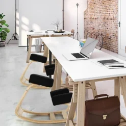 Costway Ergonomic Kneeling Chair Rocking Stool Upright Posture Office Furniture Black