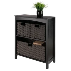 30" 4pc Terrace Storage Shelf With Baskets Espresso/Chocolate - Winsome 35 30" 4pc Terrace Storage Shelf With Baskets Espresso/Chocolate - Winsome -Baxton Studio Shop GUEST 8e33be39 aedd 4ac0 b182 fdd91e5f97d5