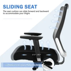 Costway Ergonomic Mesh Office Chair Sliding Seat Height Adjustable W/ Armrest -Baxton Studio Shop GUEST 8edab373 ce97 4f15 94fc d6abe654ca0d