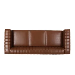 Drury Contemporary Channel Stitch 3 Seater Sofa With Nailhead Trim - Christopher Knight Home -Baxton Studio Shop GUEST 8f2788d3 2f68 40ea 9989 94f5f10abaf5