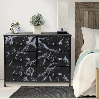 Sorbus Drawer Fabric Dresser For Bedroom Home Black 2 Sorbus Drawer Fabric Dresser For Bedroom Home Black - Image 2