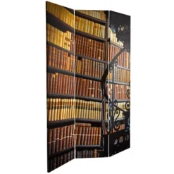 6" Double Sided Library Canvas Room Divider Brown - Oriental Furniture 9 6" Double Sided Library Canvas Room Divider Brown - Oriental Furniture -Baxton Studio Shop GUEST 8f67ac04 2fd8 49f5 8613 bd3dacb249de