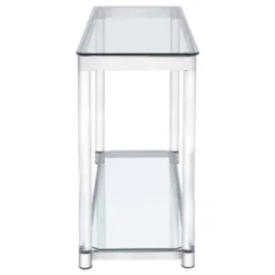 Anne Acrylic Console Sofa Table With Glass Top And Shelf Chrome - Coaster -Baxton Studio Shop GUEST 8f7a9a45 246b 495e 9b63 4339591ecf28