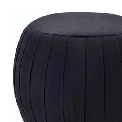 19" Zinnia Ottoman Black Velvet/Gold - Acme Furniture 3 19" Zinnia Ottoman Black Velvet/Gold - Acme Furniture - Image 3