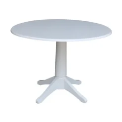 42" Nina Round Top Dual Drop Leaf Pedestal Table White - International Concepts -Baxton Studio Shop GUEST 8fa0877c 646d 4512 9631 197268eb15e3