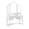 3pc Anza Multi Storage Vanity Set With Tri Fold Mirror And Stool White - HOMES: Inside + Out