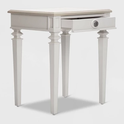 Benson End Table Nightstand With Drawers Light Gray - Finch 1 Benson End Table Nightstand With Drawers Light Gray - Finch