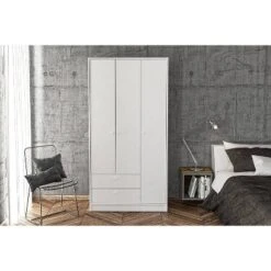 Denmark 3 Door And 2 Drawer Wardrobe White - Polifurniture 8 Denmark 3 Door And 2 Drawer Wardrobe White - Polifurniture -Baxton Studio Shop GUEST 911a0376 1470 4061 b90b 71150e34235f