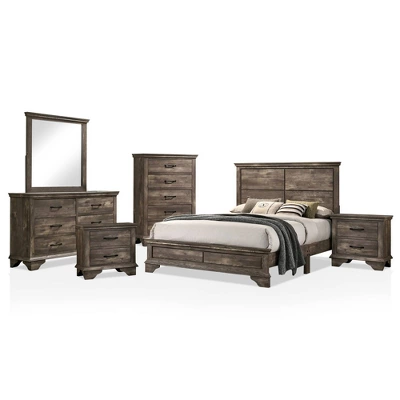 6pc Jacobia Rustic Bedroom Set Gray - HOMES: Inside + Out 10 6pc Jacobia Rustic Bedroom Set Gray - HOMES: Inside + Out - Image 10