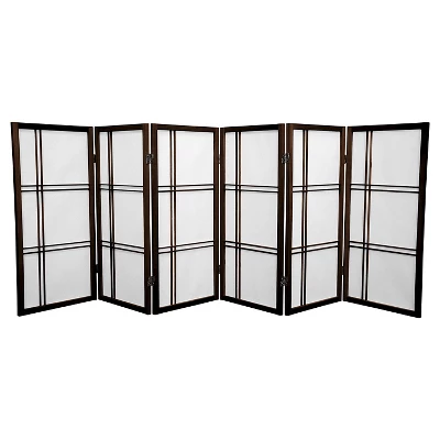 3 Ft. Tall Double Cross Shoji Screen - Walnut (6 Panels) - Oriental Furniture 1 3 Ft. Tall Double Cross Shoji Screen - Walnut (6 Panels) - Oriental Furniture