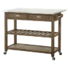 Hadley Kitchen Cart Island With Drop Down Shelf Barnwood - Boraam