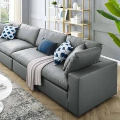 Commix Down Filled Overstuffed Vegan Leather 4 Seater Sofa - Modway -Baxton Studio Shop GUEST 91de341b 2a41 4f85 b25a 5d122eb43453