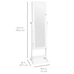 Best Choice Products 6-Tier Standing Mirror Lockable Storage Organizer Cabinet Armoire W/ LED Lights -Baxton Studio Shop GUEST 91e810c5 01eb 484f 88ca 3304e8b492b9