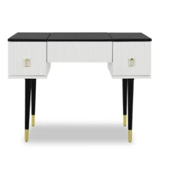 43.3" Modern Vanity Table Set With Flip-Up Mirror, LED Lights And Storage - ModernLuxe -Baxton Studio Shop GUEST 924c0bef e00a 4a91 84b4 f797bf246170