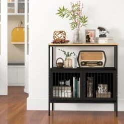 Costway Kitchen Server Buffet Sideboard Storage Cabinet Cupboard With 2 Doors & Open Shelf -Baxton Studio Shop GUEST 92623674 ea10 433a a21c 53e2867acac4