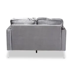 Baxton Studio Clara Velvet Fabric Upholstered 2 Seater Loveseat Gray - BaxtonStudio -Baxton Studio Shop GUEST 929b4417 056b 4679 bd83 71a02f46170f