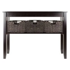 Morris Console Table With Baskets Espresso/Chocolate - Winsome