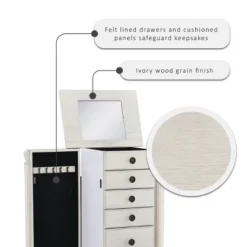 Obrecht Jewelry Armoire Off White - Powell Company -Baxton Studio Shop GUEST 936a2c19 83e2 48f6 8675 21992b0dd588