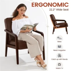 Yaheetech Modern Faux Leather Upholstered Accent Chair Armchair -Baxton Studio Shop GUEST 93721ad6 76bf 481a 9b92 ebc577f546c3