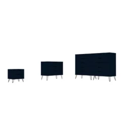 Rockefeller 10 Drawer Dresser, 3 Drawer Dresser And 2 Drawer Nightstand Set - Manhattan Comfort 22 Rockefeller 10 Drawer Dresser, 3 Drawer Dresser And 2 Drawer Nightstand Set - Manhattan Comfort -Baxton Studio Shop GUEST 93775bce ea5e 4625 851d 637341e65625