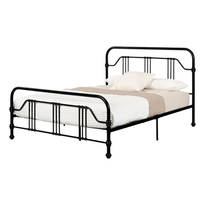 Queen Balka Platform Metal Bed Black - South Shore 10 Queen Balka Platform Metal Bed Black - South Shore - Image 10