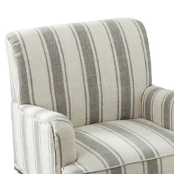 Venere Bedroom Wooden Upholstered Armchair With Nailhead Trim And Unique Stripe Design | ARTFUL LIVING DESIGN -Baxton Studio Shop GUEST 940b1637 519a 45b4 b642 65e17f6e7ad7
