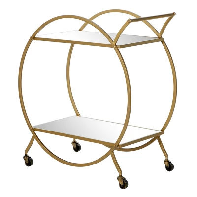 Contemporary Glam Metal Bar Cart - Olivia & May 8 Contemporary Glam Metal Bar Cart - Olivia & May - Image 8