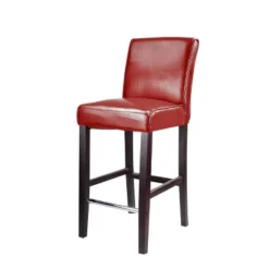Antonio Bar Height Barstool W/ Bonded Leather Seat - Corliving -Baxton Studio Shop GUEST 94a8842a ebe8 4542 a587 f9be3dc692b0