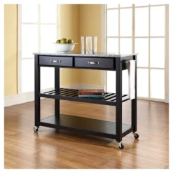 Solid Granite Top Kitchen Cart/Island With Optional Stool Storage - Crosley 11 Solid Granite Top Kitchen Cart/Island With Optional Stool Storage - Crosley -Baxton Studio Shop GUEST 965f220d d181 4efa a835 a6427bb6e195