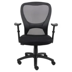 Mesh Task Chair With Adjustable Arms Black - Boss Office Products