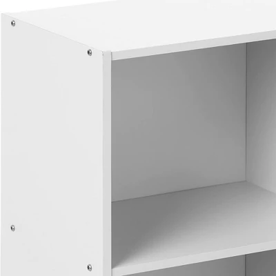 Hodedah HID23 High Quality 3 Shelf Home, Office, And School Organization Storage 35.70 Inch Tall Slim Bookcase Cabinets To Display Decor, White 2 Hodedah HID23 High Quality 3 Shelf Home, Office, And School Organization Storage 35.70 Inch Tall Slim Bookcase Cabinets To Display Decor, White - Image 2