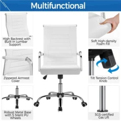 Yaheetech Modern Faux Leather Office Desk Chair -Baxton Studio Shop GUEST 97c4d0f9 0e6e 4d84 bc87 73f0df757454