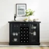 Alexandria Sliding Top Bar Cabinet Black - Crosley