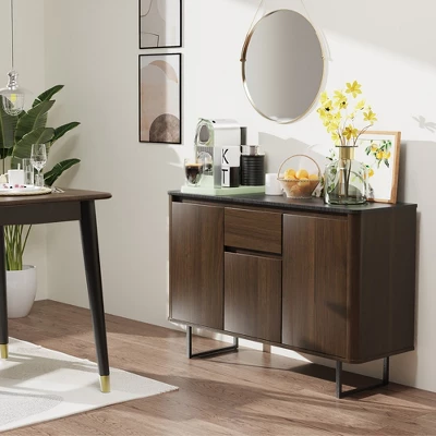 Costway 3-Door Kitchen Buffet Server Sideboard Storage Cupboard Cabinet W/Drawer 7 Costway 3-Door Kitchen Buffet Server Sideboard Storage Cupboard Cabinet W/Drawer - Image 7