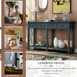 Rustic Console Table With Drawer And Bottom Shelf-ModernLuxe -Baxton Studio Shop GUEST 97eedf10 0107 479b be4c 9e307b8e4c06