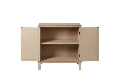 Jamie 31.5" W 2 Mirrored Doors Multi-functional Retro Style Wooden Storage Cabinets With 1 Adjustable Inner Shelf And Pine Legs-Maison Boucle 4 Jamie 31.5" W 2 Mirrored Doors Multi-functional Retro Style Wooden Storage Cabinets With 1 Adjustable Inner Shelf And Pine Legs-Maison Boucle - Image 4