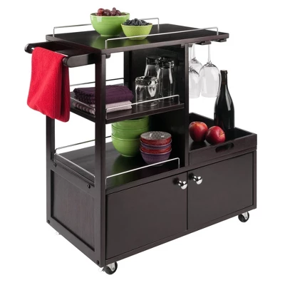 Galen Entertainment Cart With Serving Tray Wood/Espresso - Winsome 7 Galen Entertainment Cart With Serving Tray Wood/Espresso - Winsome - Image 7