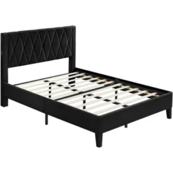 Yaheetech Upholstered Bed Frame With Built-In USB Ports -Baxton Studio Shop GUEST 99a39ba2 63a6 4f75 a972 cec8658ffedb