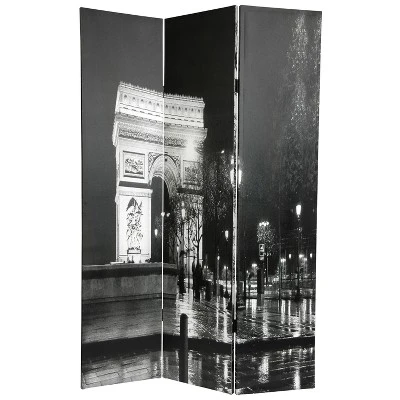 6' Tall Double Sided Paris Room Divider Eiffel Tower/Arc De Triomphe - Oriental Furniture 2 6' Tall Double Sided Paris Room Divider Eiffel Tower/Arc De Triomphe - Oriental Furniture - Image 2