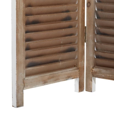 Farmhouse Wood Room Divider Screen Cream - Olivia & May 2 Farmhouse Wood Room Divider Screen Cream - Olivia & May - Image 2