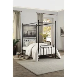 Chelone Twin Metal Canopy Platform Bed In Black - Lexicon -Baxton Studio Shop GUEST 9b4ff3e4 e053 4693 8077 95e774d1bd23