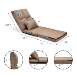 Costway Fold Down Chair Flip Out Lounger Convertible Sleeper Couch Futon Bed W/ Pillow 11 Costway Fold Down Chair Flip Out Lounger Convertible Sleeper Couch Futon Bed W/ Pillow -Baxton Studio Shop GUEST 9c7eee78 d6db 4bfb b806 774e05b76879