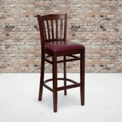 Flash Furniture Vertical Slat Back Wooden Restaurant Barstool