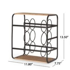 Rauser Modern Industrial 6 Bottle Tabletop Wine Rack Natural/Black - Christopher Knight Home -Baxton Studio Shop GUEST 9cabe4cf a38e 46ee 9f50 6c38d9c842fe