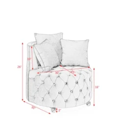 Button Tufted Living Room Upholstered Swivel Chair With Movable Wheels And 3 Pillows - ModernLuxe 12 Button Tufted Living Room Upholstered Swivel Chair With Movable Wheels And 3 Pillows - ModernLuxe -Baxton Studio Shop GUEST 9d2efc58 b410 40b4 9a45 55d4cf0878dd