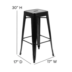 Flash Furniture 30" High Metal Indoor Bar Stool - Stackable Set Of 4 -Baxton Studio Shop GUEST 9d6d6c1a 05aa 413c 9b4d 9fb3a19e6d6e
