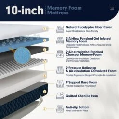Costway 10'' Jacquard Hybrid Mattress Plush Gel Infused Memory Foam Bamboo Charcoal Queen 16 Costway 10'' Jacquard Hybrid Mattress Plush Gel Infused Memory Foam Bamboo Charcoal Queen -Baxton Studio Shop GUEST 9d9a1e1f 4bf9 4482 baa6 20e366230879 1