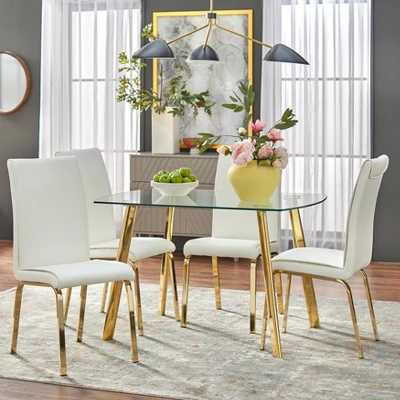 Uptown Dining Table Glass/Gold Metal - Buylateral 2 Uptown Dining Table Glass/Gold Metal - Buylateral - Image 2